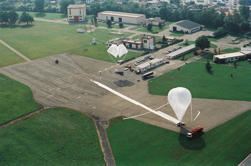 Vue aérienne de l&#039;aire de lancement d&#039;Aire-sur-l&#039;Adour. Crédits : CNES/AL.HUET,1997